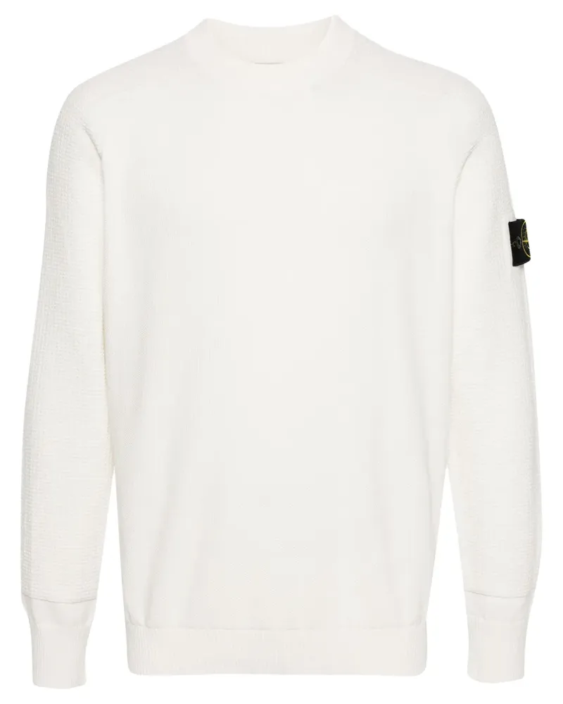 Stone Island Baumwoll-Pullover mit Kompass - Weiß Weiß