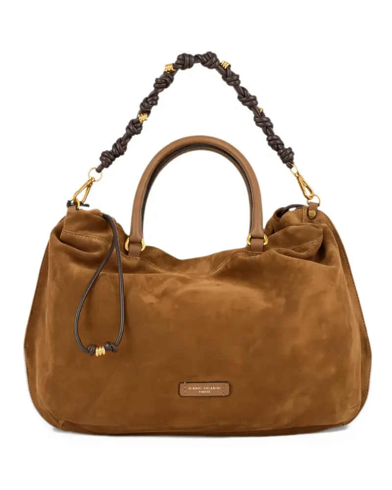 Gianni Chiarini Große Morgana Tote Bag aus Wildleder mit geknotetem Riemen - Braun Braun