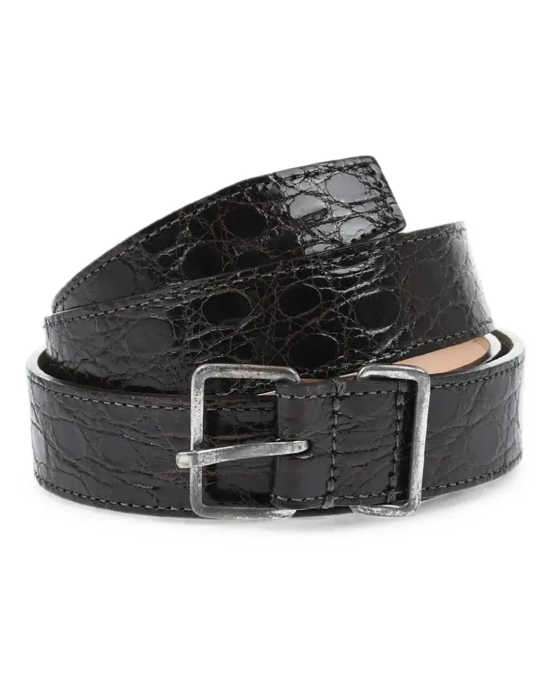 Dsquared2 crocodile-effect leather belt - Braun Braun