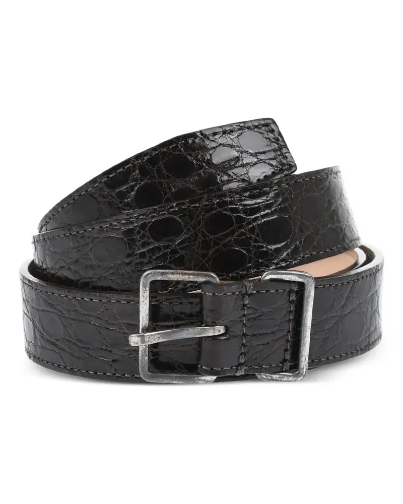Dsquared2 crocodile-effect leather belt - Braun Braun