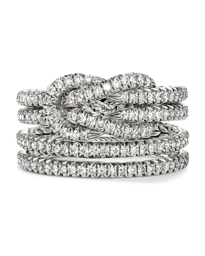 John Hardy Love Knot Sterlingsilberring mit Diamanten Silber