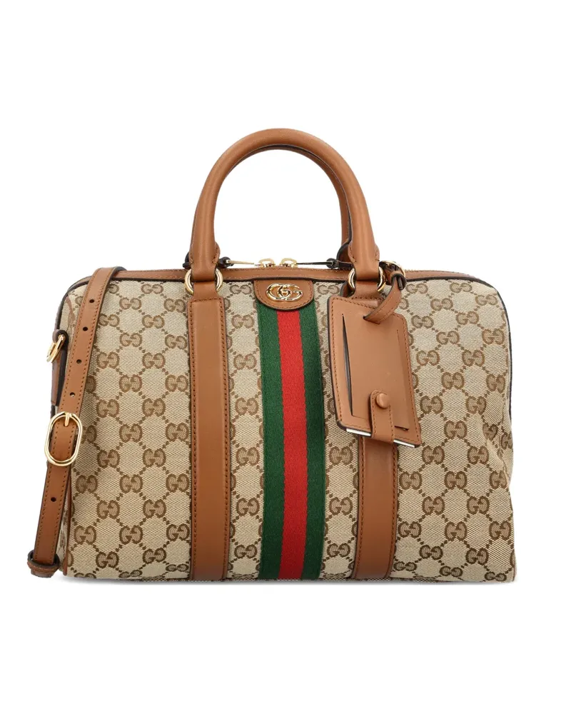 Gucci Ophidia logo stripe tote bag - Nude Nude