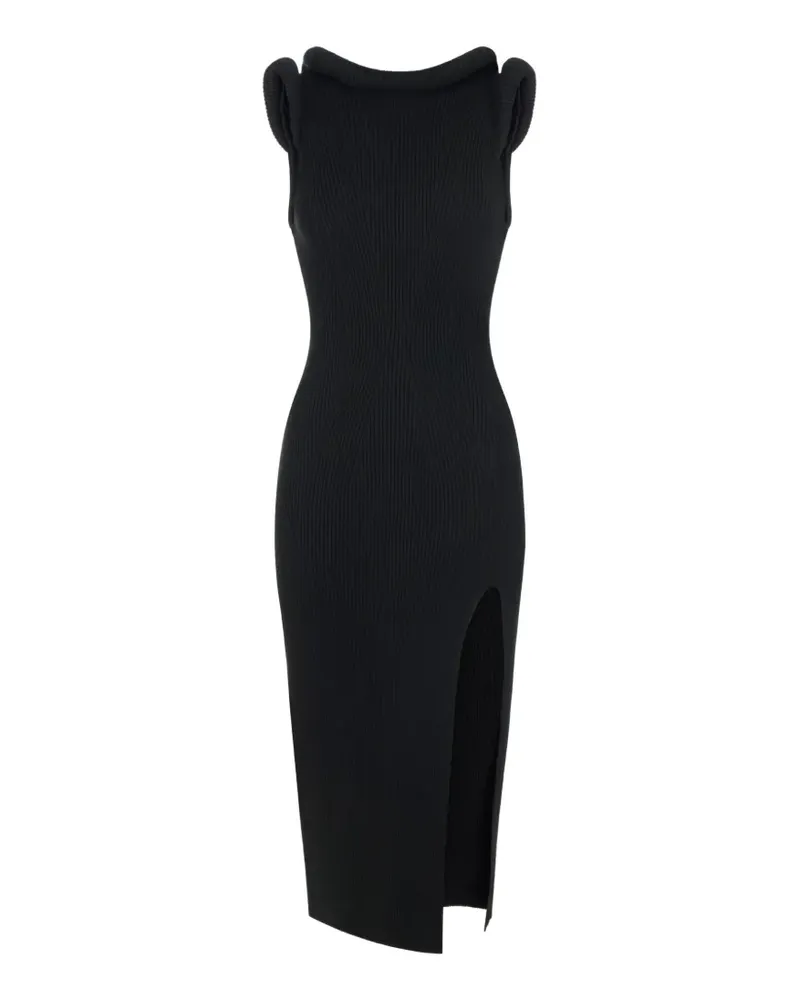 Elisabetta Franchi Strickkleid mit 3D-Details - Schwarz Schwarz