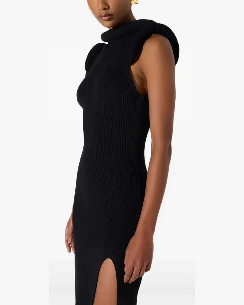Elisabetta Franchi Strickkleid mit 3D-Details - Schwarz Schwarz