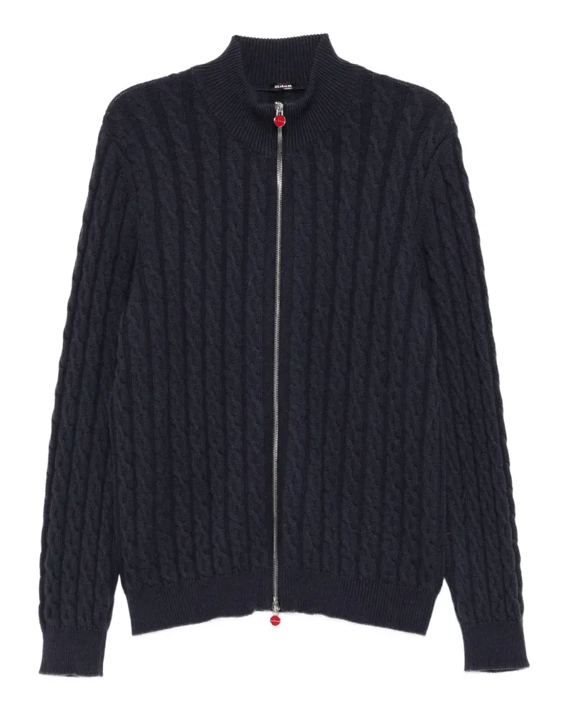 Kiton Cardigan mit Zopfmuster - Blau Blau