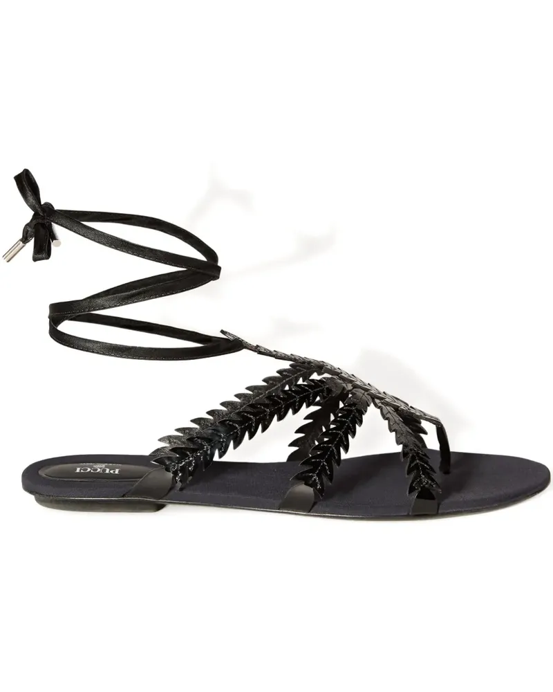 Emilio Pucci Sandalen mit Federn - Schwarz Schwarz