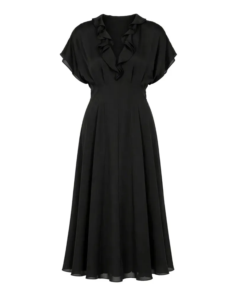 Alberta Ferretti Kleid mit V-Ausschnitt - Schwarz Schwarz