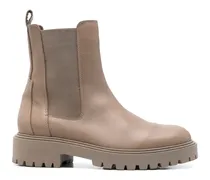 Chelsea-Boots aus Leder - Nude