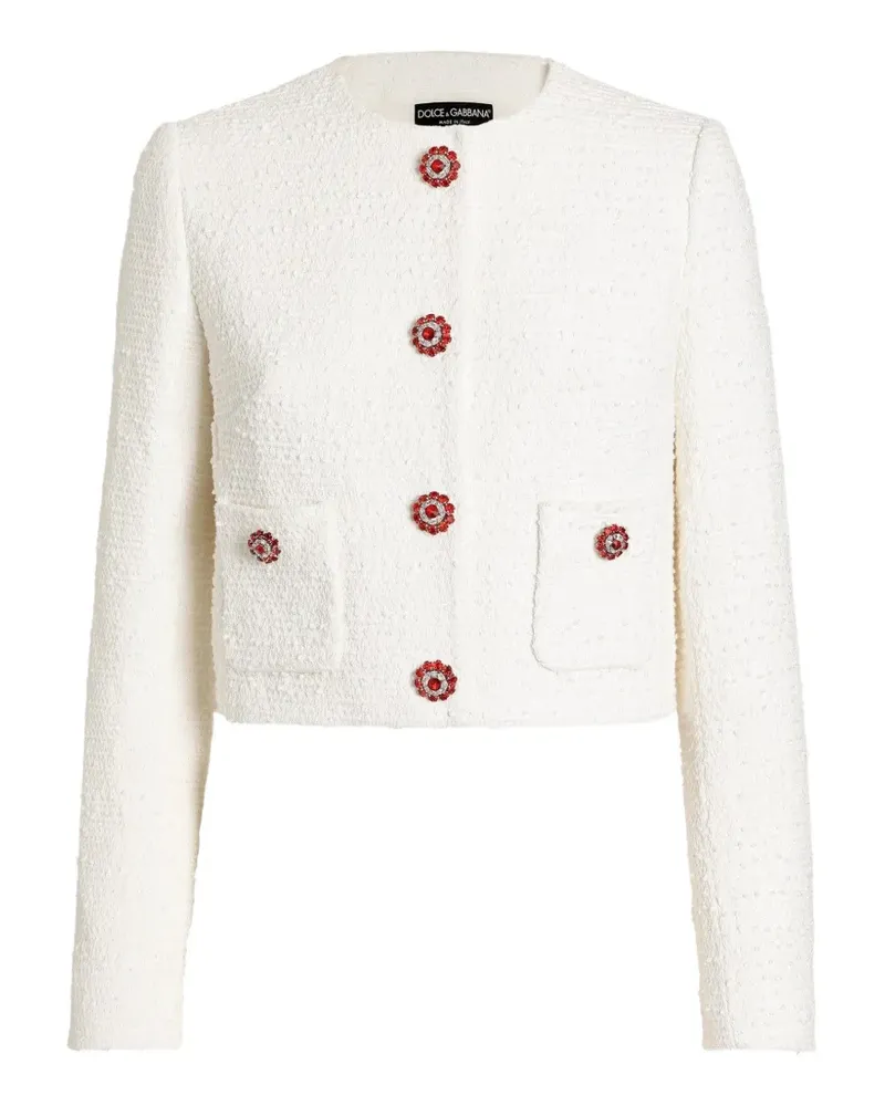 Dolce & Gabbana Einreihige Tweed-Jacke - Nude Nude