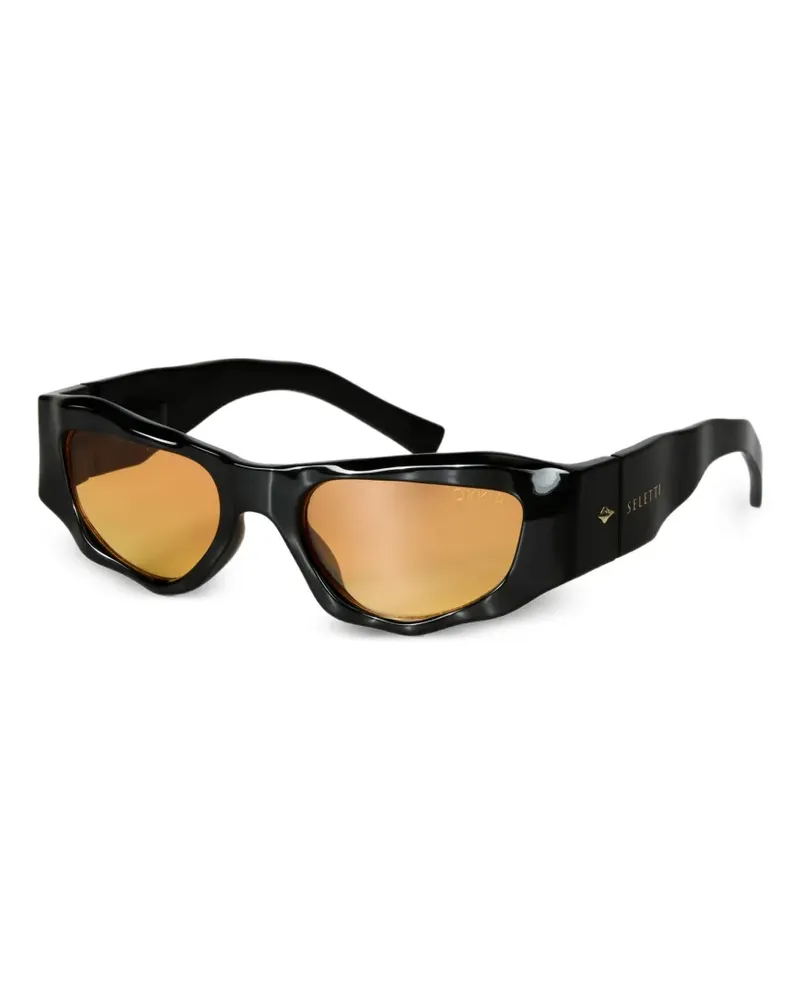 Seletti x Okia Colorado Sonnenbrille mit geometrischem Gestell - Schwarz Schwarz