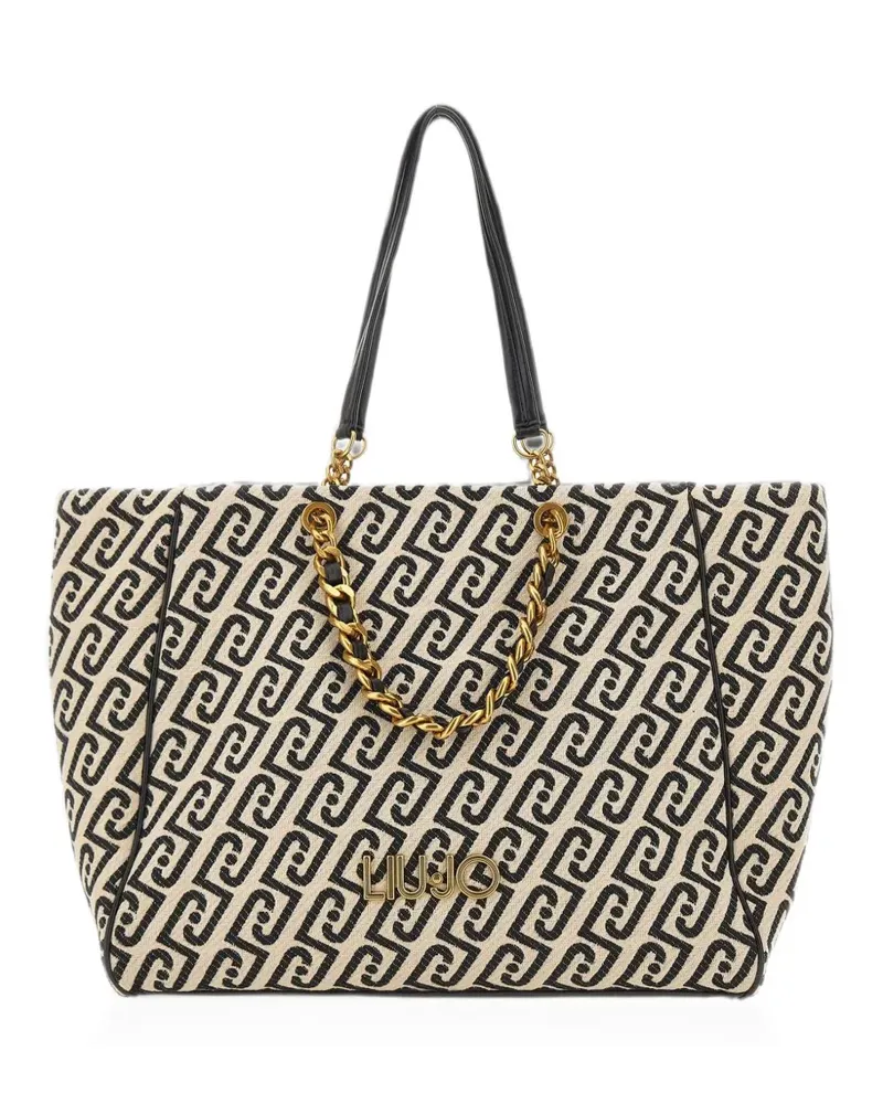 Liu Jo large jacquard chain-detail tote bag - Weiß Weiß