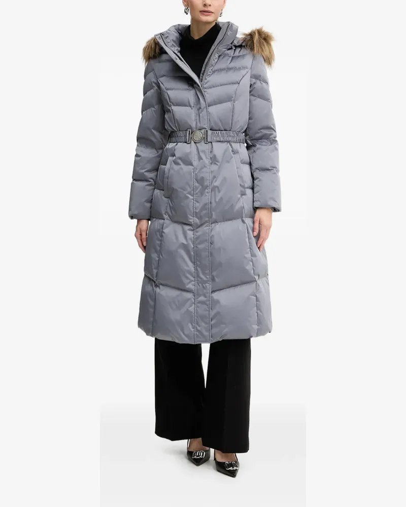 Guess Marina Kapuzenmantel mit Faux Fur - Grau Grau