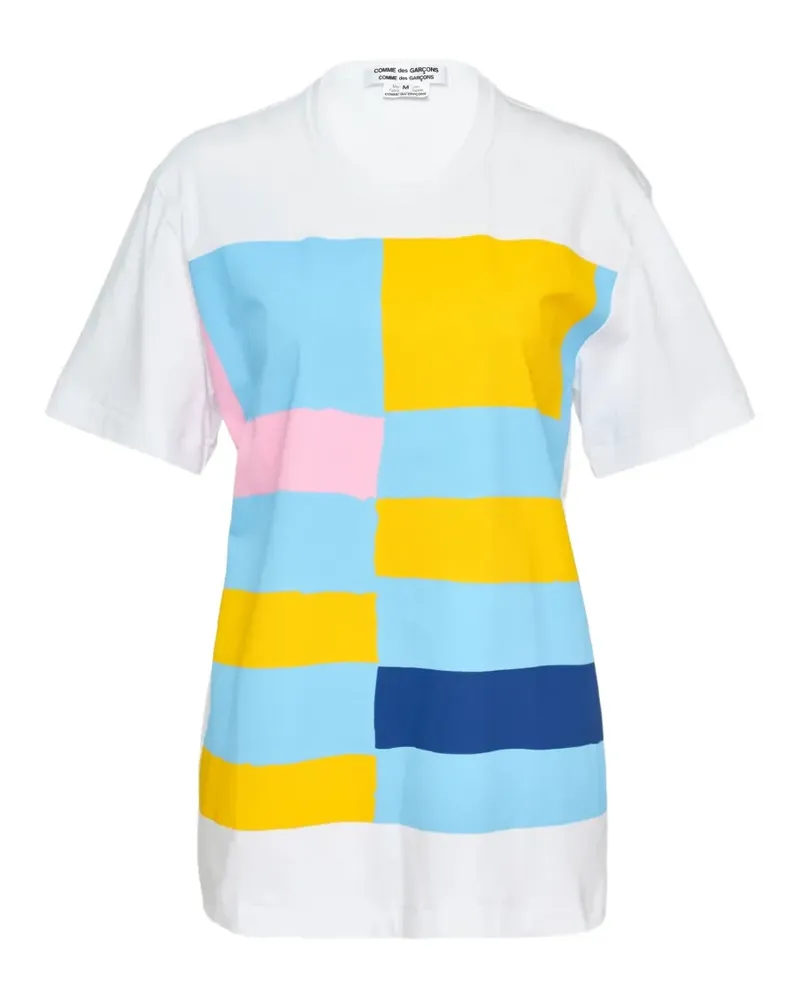 Comme des Garçons T-Shirt mit Colour-Block-Print - Weiß Weiß