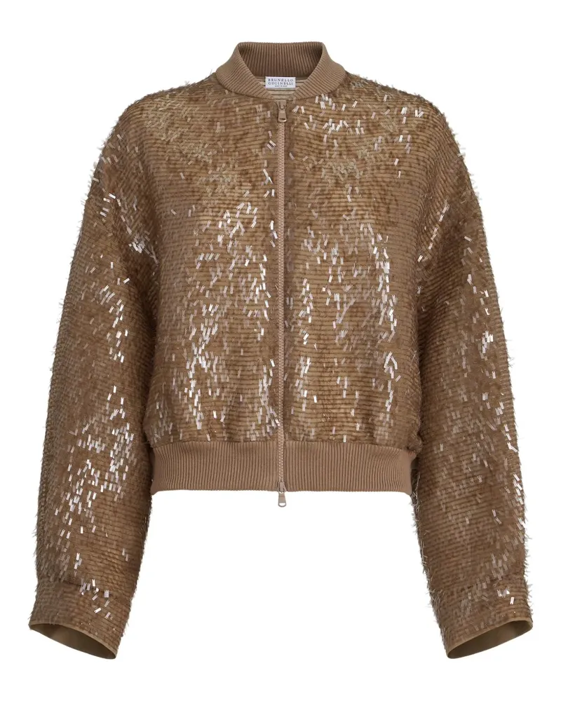 Brunello Cucinelli Bomberjacke mit Reißverschluss - Braun Braun