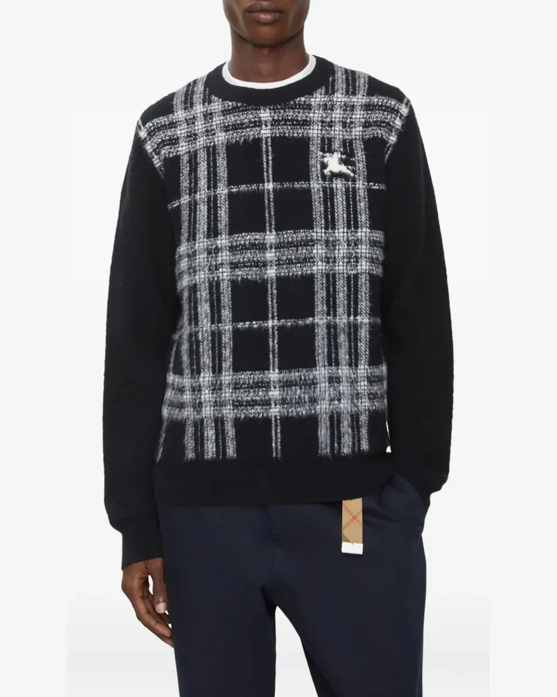 Burberry Pullover mit Jacquard-Karo - Schwarz Schwarz