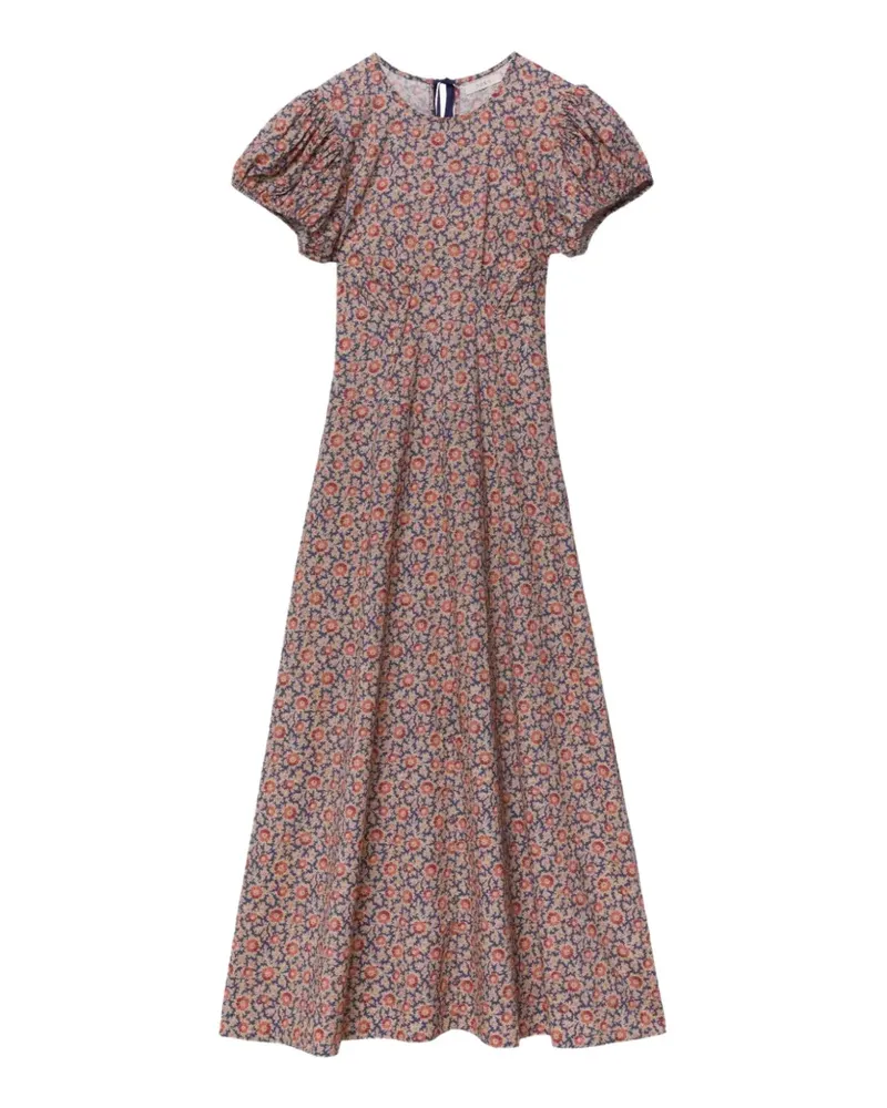 DÔEN floral-print puffed-sleeve dress - Nude Nude