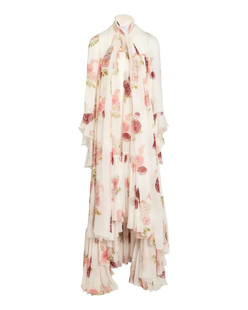 Giambattista Valli Pansies-print maxi dress - Nude Nude