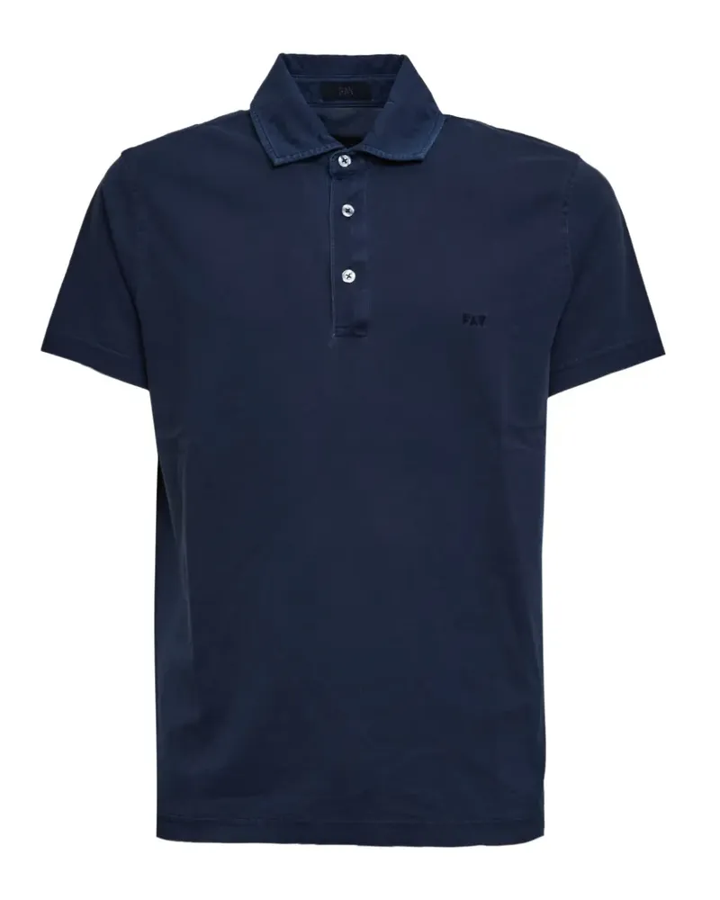 Fay Besticktes Poloshirt - Blau Blau