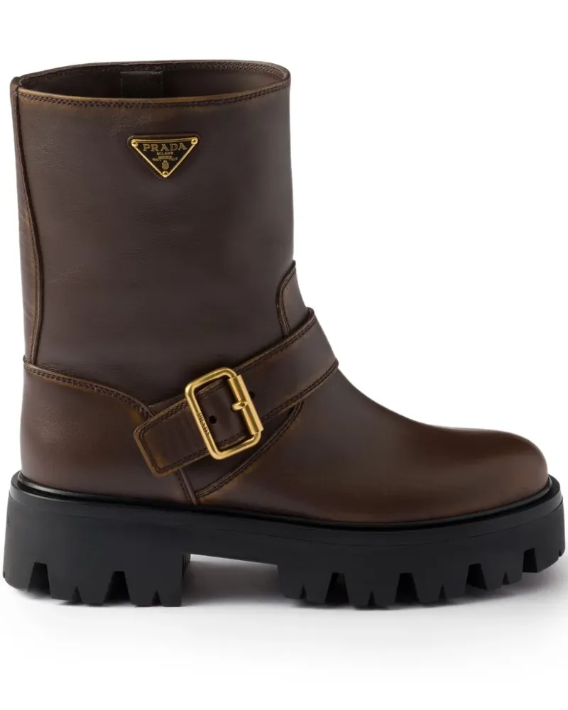 Prada Stiefel mit Plateau - Braun Braun