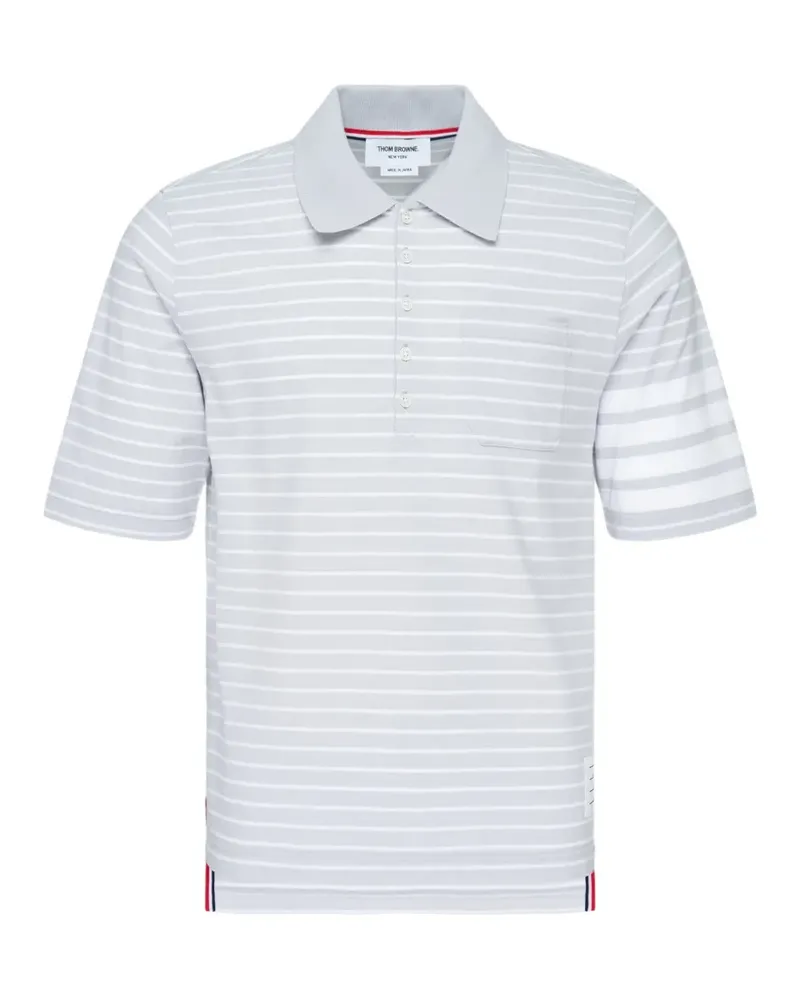 Thom Browne Gestreiftes Poloshirt - Grau Grau