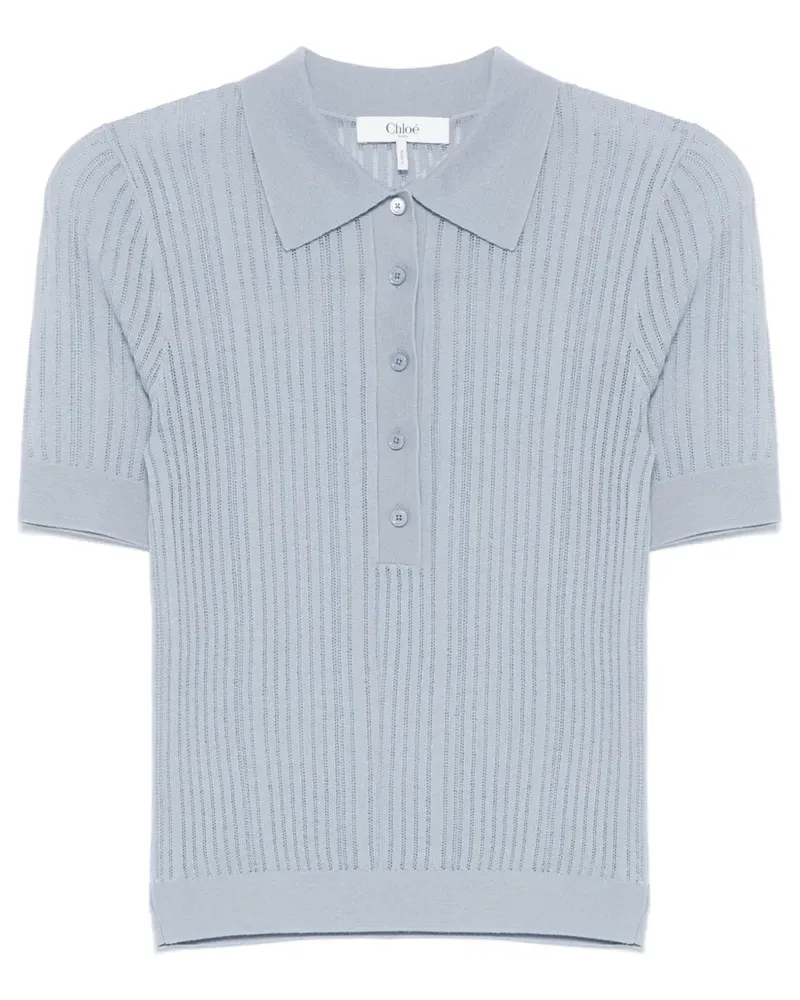 Chloé Geripptes Poloshirt - Blau Blau