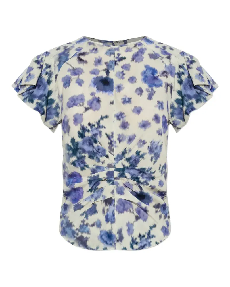 Isabel Marant Tullya ruffled floral top - Nude Nude