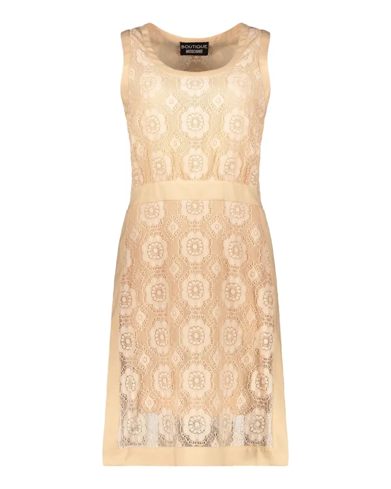 Moschino lace-overlay sleeveless mini dress - Nude Nude