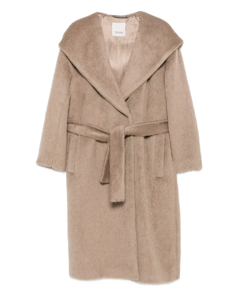 Max Mara Kapuzenmantel mit Gürtel - Nude Nude