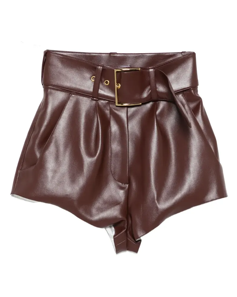 Rowen Rose Shorts aus Faux-Leder - Braun Braun