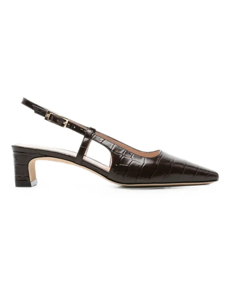 Stuart Weitzman croc-effect slingback pumps - Braun Braun