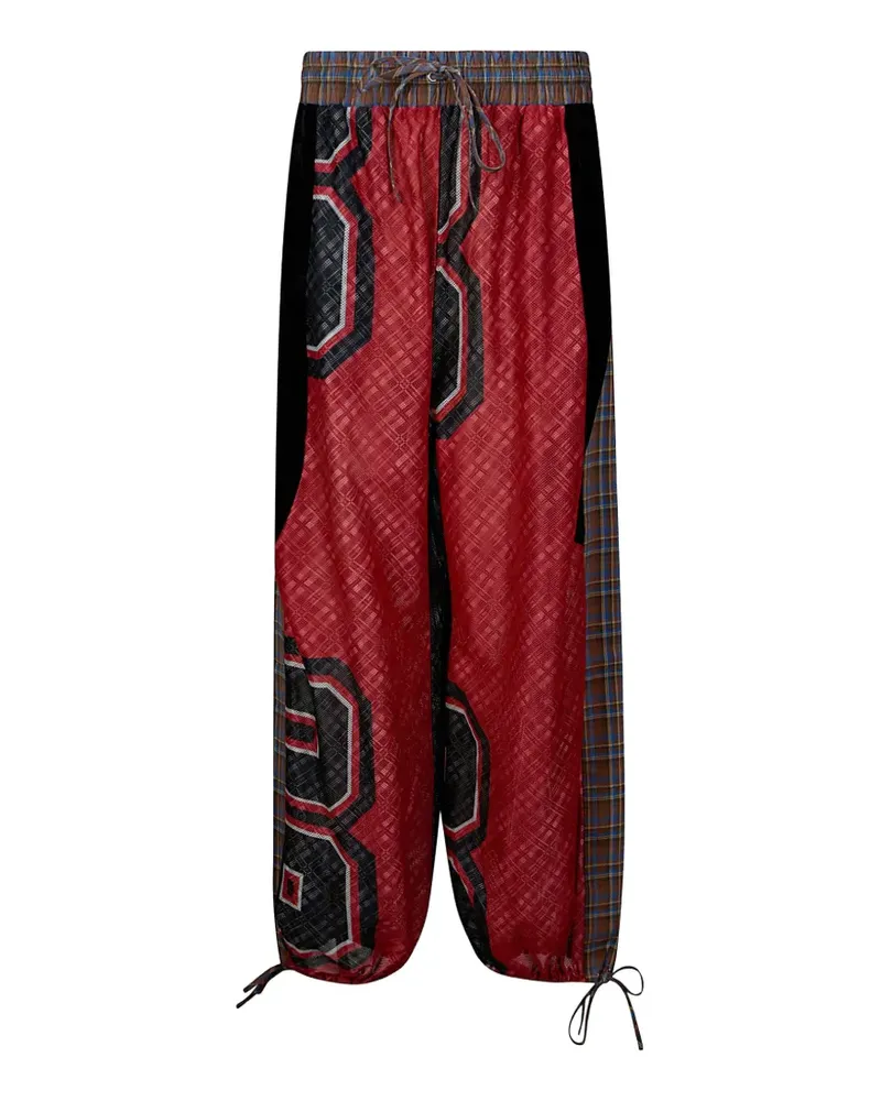 CHOPOVA LOWENA Basketball-Jogginghose im Patchwork-Look - Schwarz Schwarz