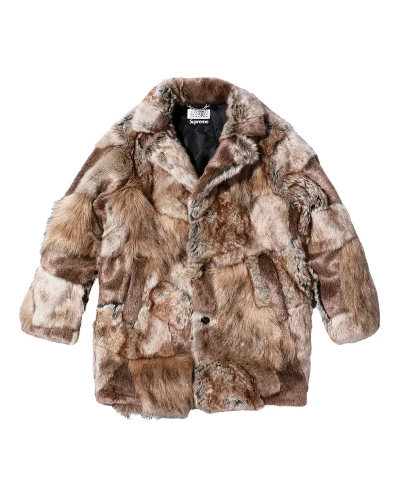 Supreme Being x MM6 Maison Margiela Mantel aus Faux Fur - Braun Braun