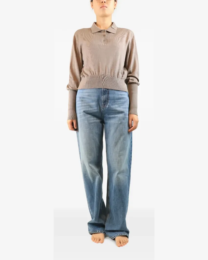 Simone Rocha Verziertes Poloshirt - Nude Nude