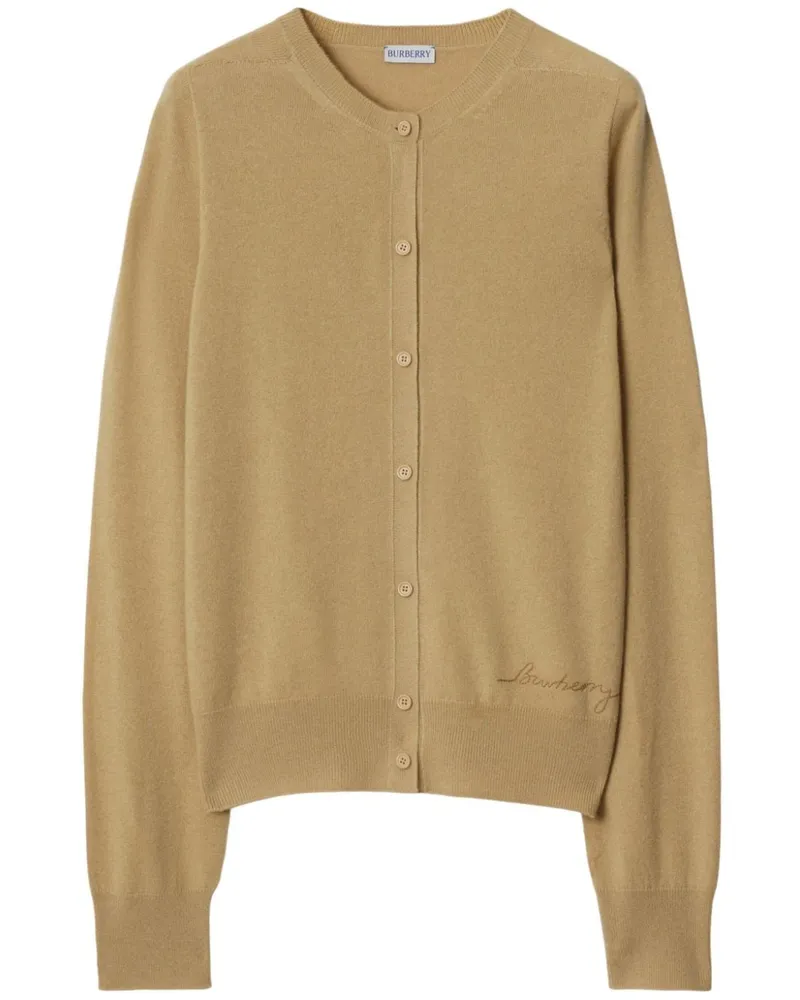 Burberry Kaschmircardigan mit Logo-Stickerei - Nude Nude
