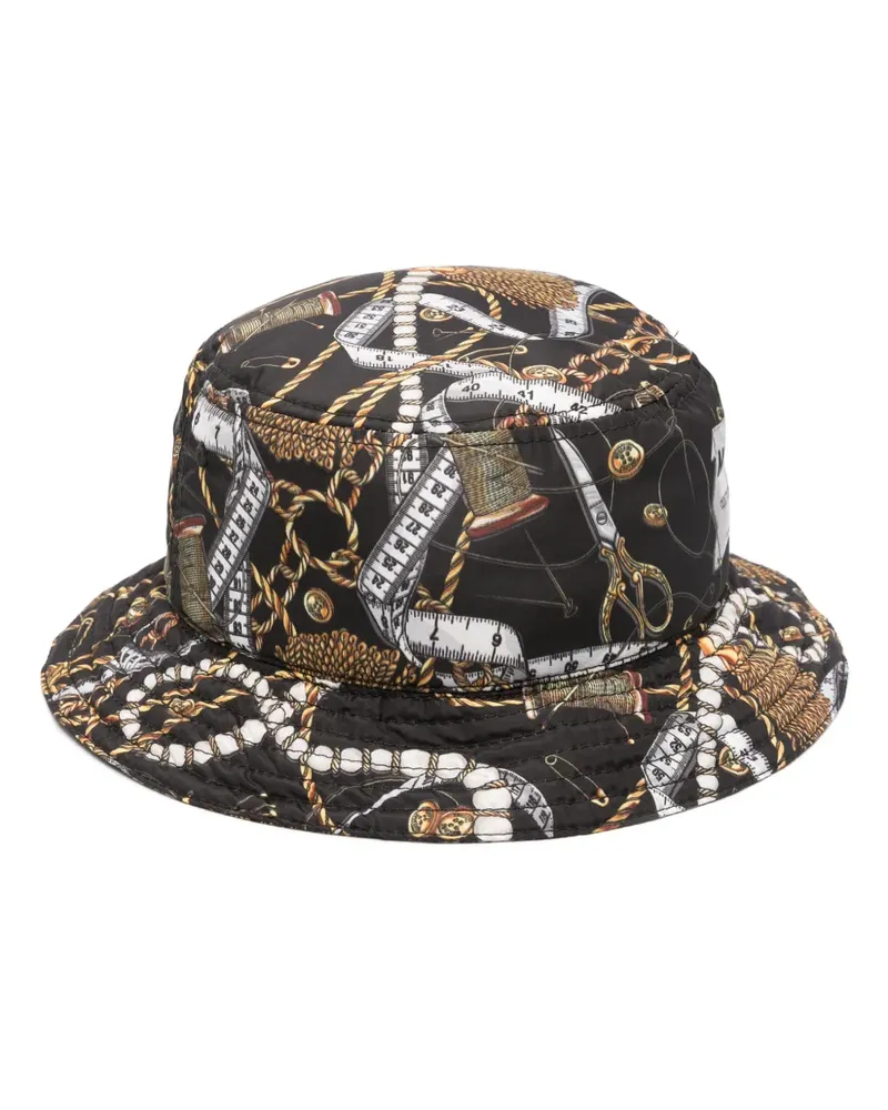 Moschino Fischerhut mit Barocco-Print - Schwarz Schwarz
