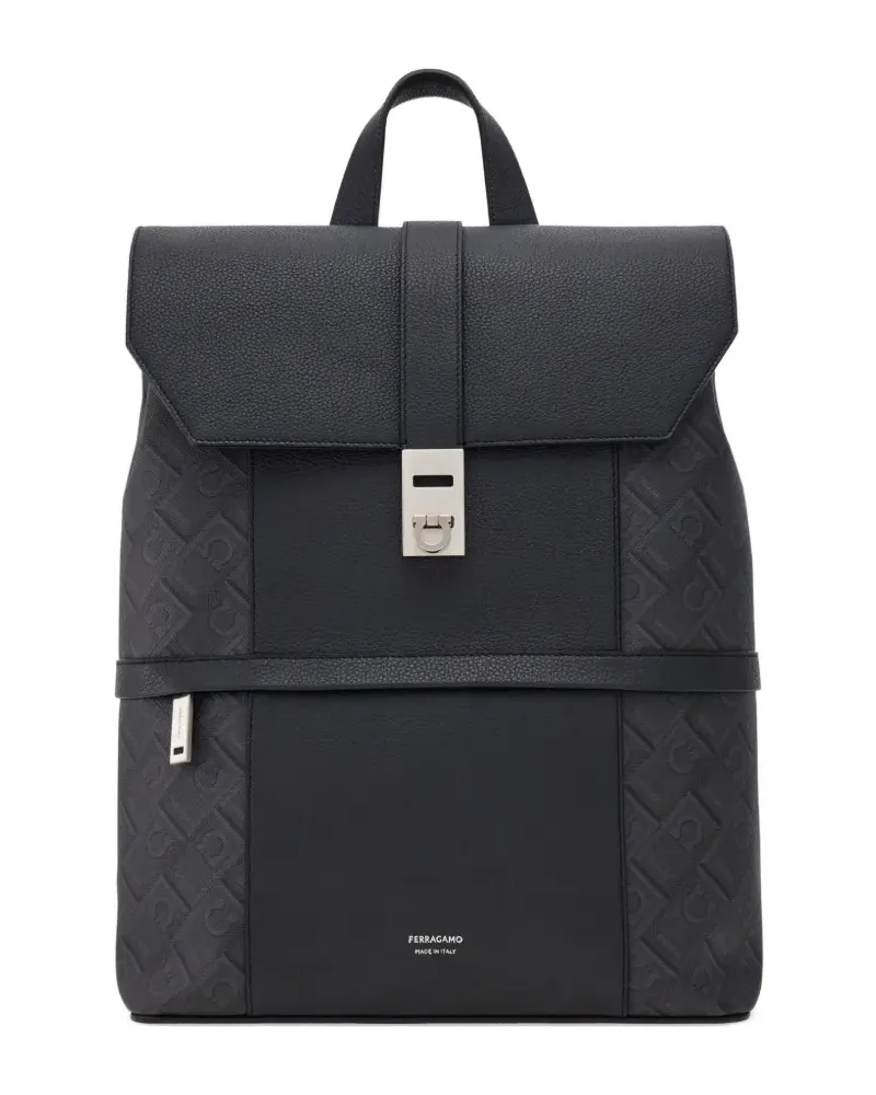 Ferragamo Jacquard-Rucksack mit Monogramm - Schwarz Schwarz