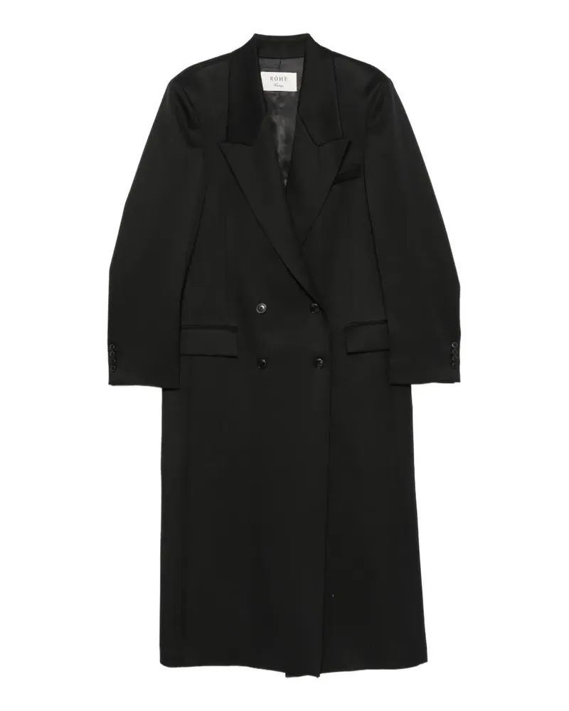 Róhe double-breasted peaked-lapel coat - Schwarz Schwarz