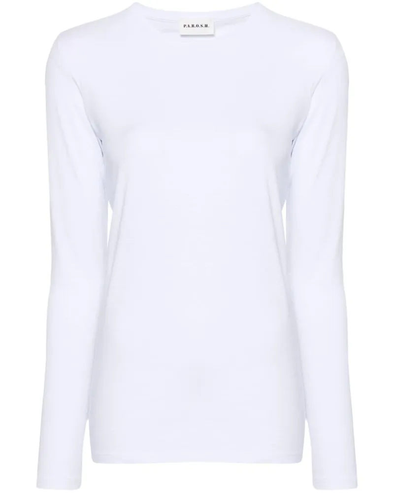P.A.R.O.S.H. Langarmshirt mit Rundhalsausschnitt - Weiß Weiß