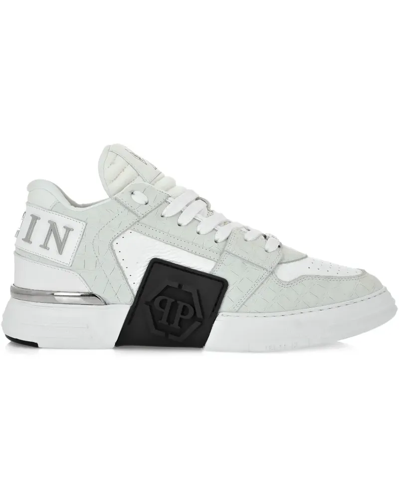 Philipp Plein Phantom Kicks Sneakers mit Kroko-Effekt - Weiß Weiß