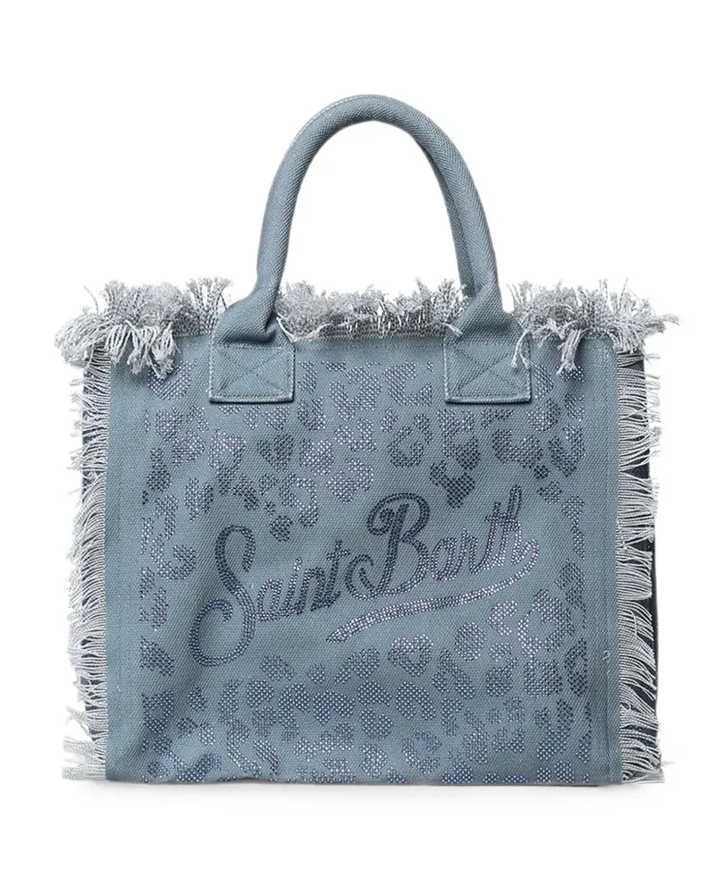 MC2 Saint Barth Vanity leopard-print fringed handbag - Blau Blau