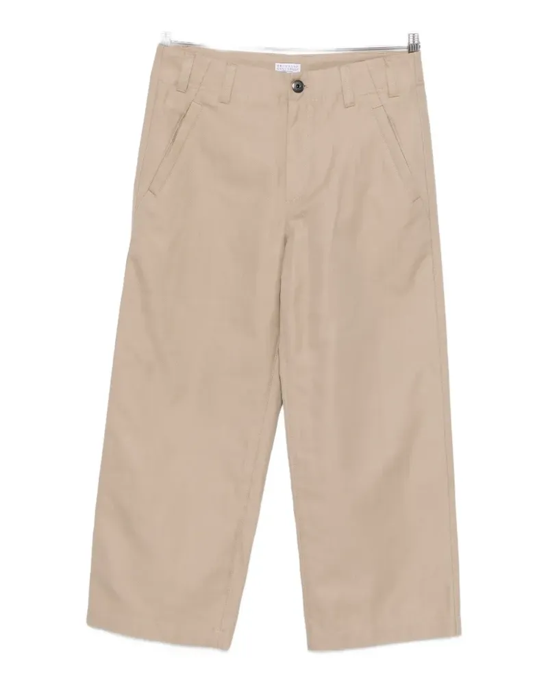 Brunello Cucinelli straight-leg cotton trousers - Nude Nude