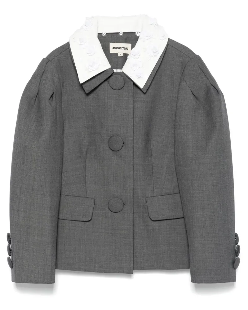 SHUSHU/TONG Jacke mit Paillettenkragen - Grau Grau