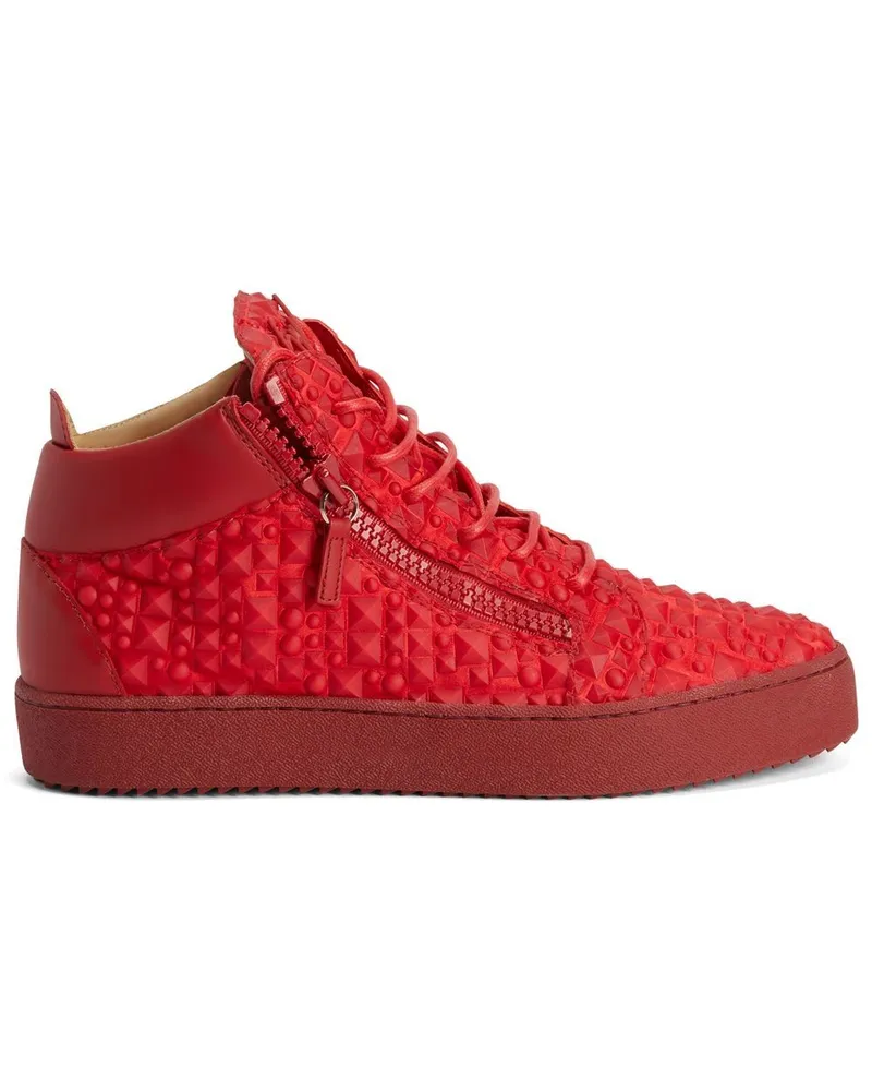 Giuseppe Zanotti High-Top-Sneakers mit Nieten Rot