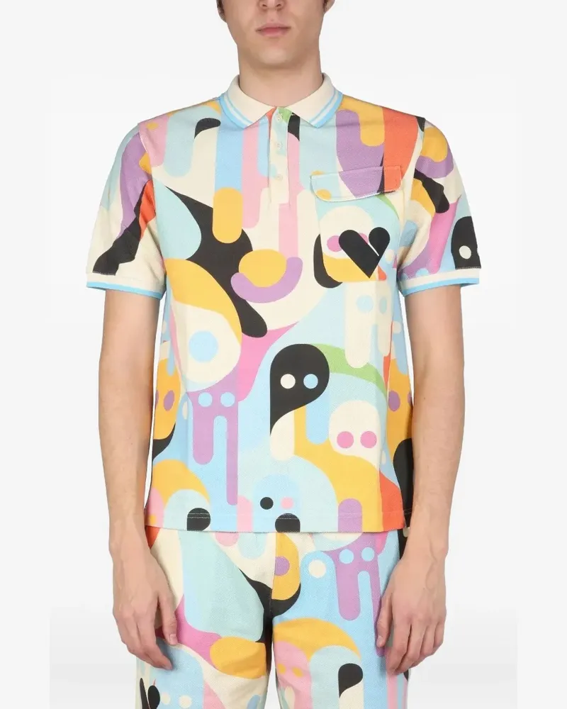 Pharmacy Industry pocketed-patterned polo shirt - Nude Nude