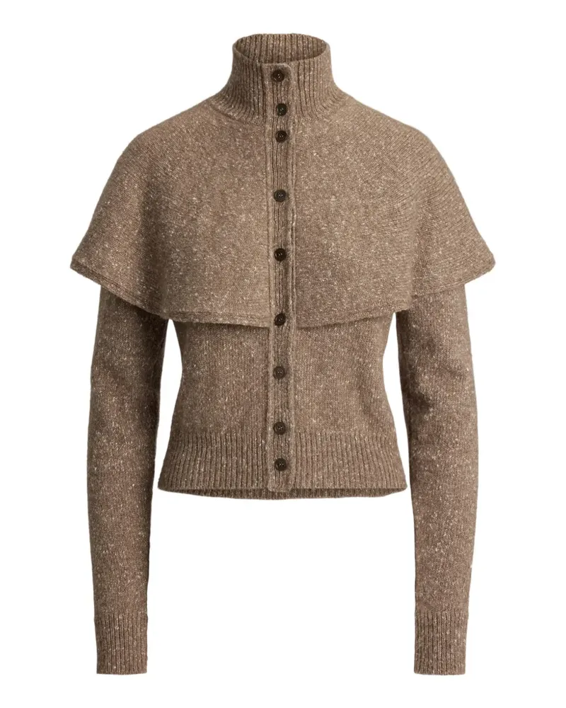 Ralph Lauren Cardigan mit Cape-Overlay - Braun Braun