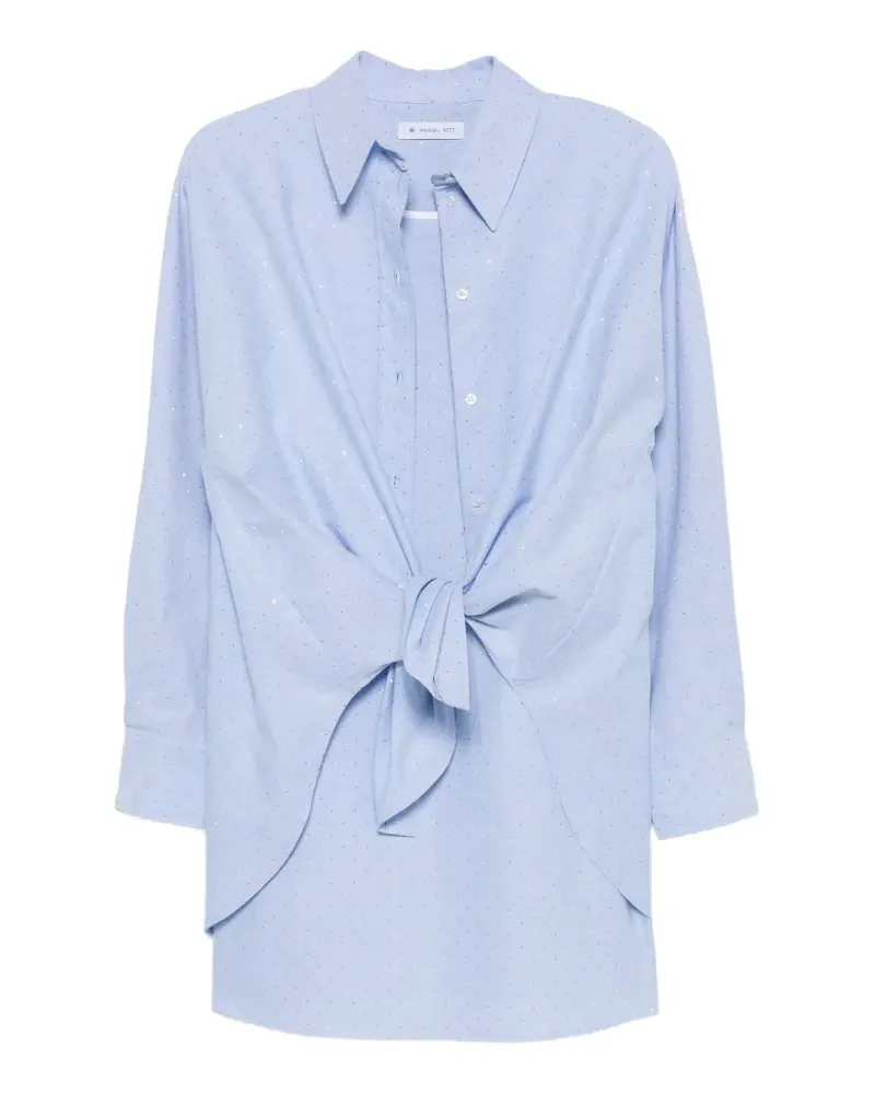 Manuel Ritz crystal-embellished tie-waist mini dress - Blau Blau