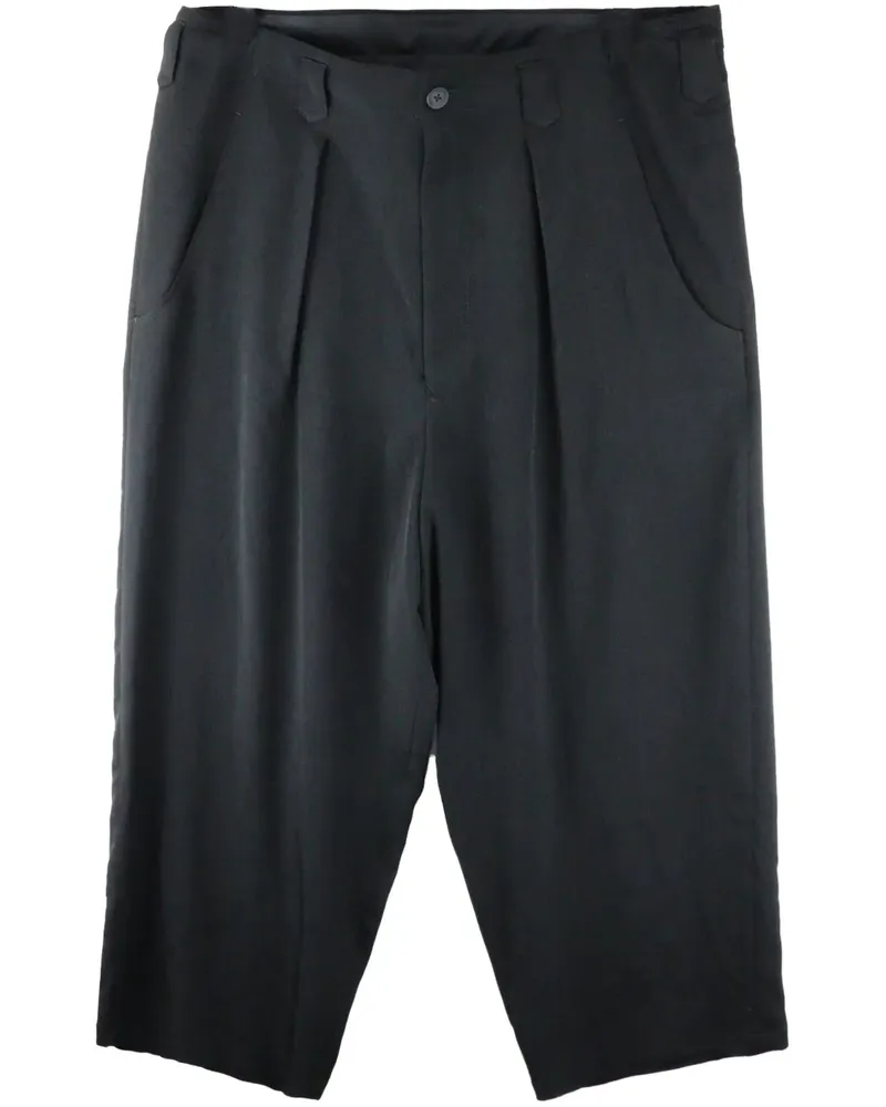 Yohji Yamamoto Wide-Leg-Hose mit Bundfalten - Schwarz Schwarz