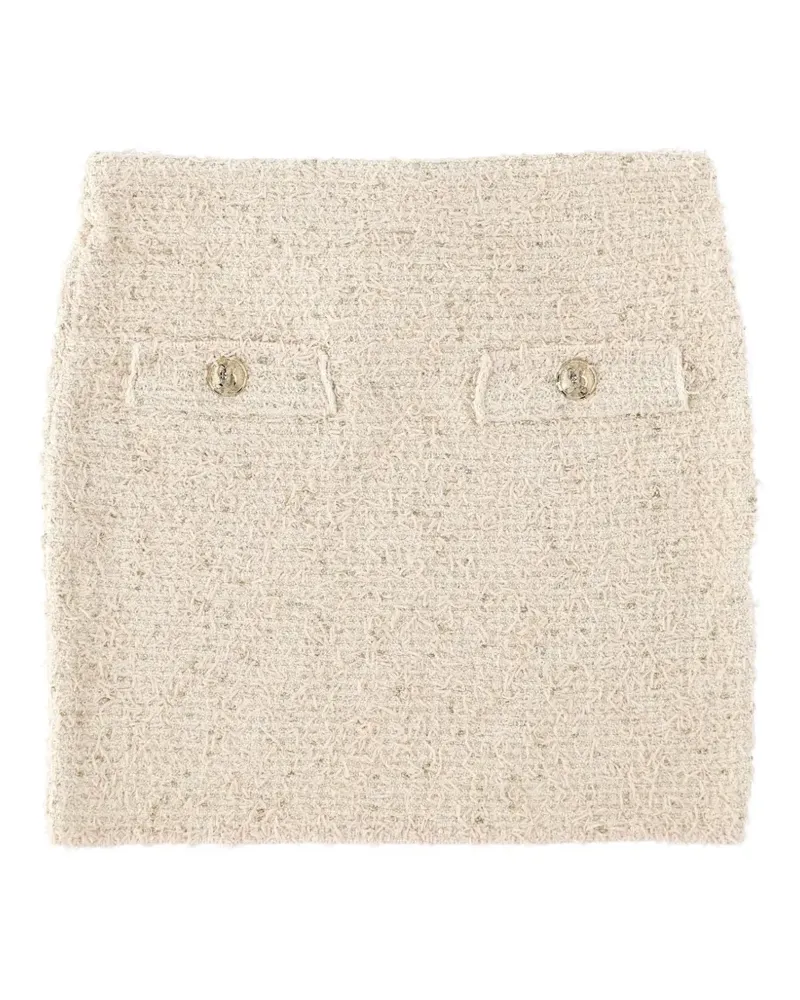Balmain Bouclé-Rock mit Knopfdetail - Nude Nude