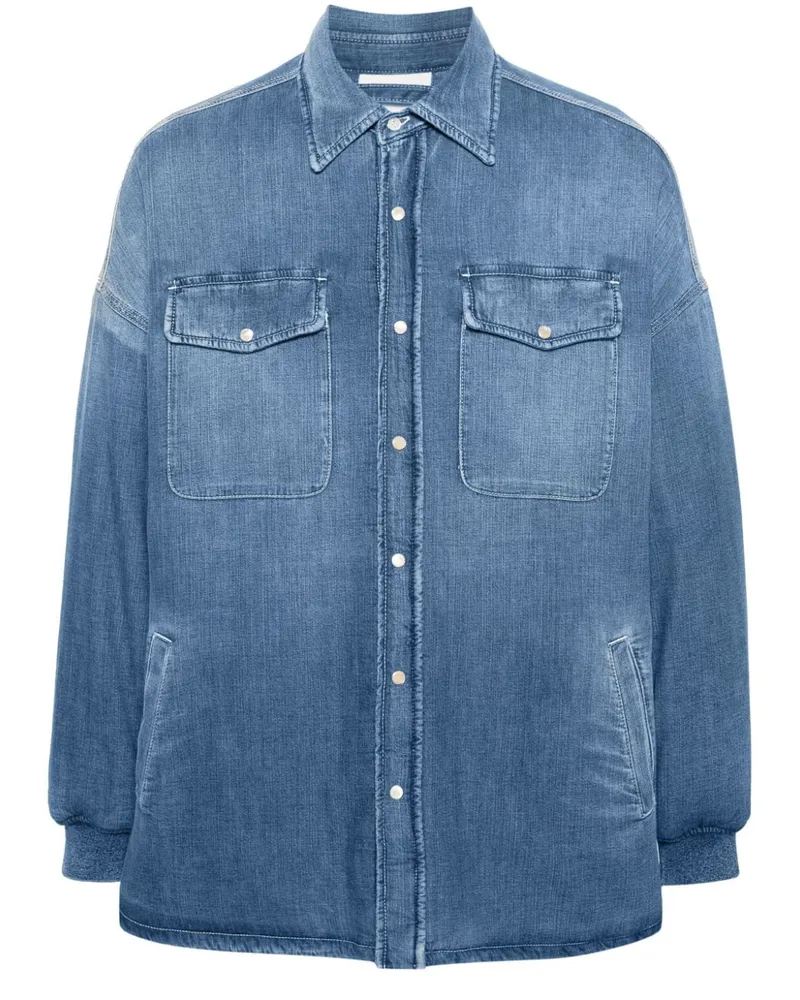 Alexander McQueen Jeansjacke mit Seal-Stickerei - Blau Blau