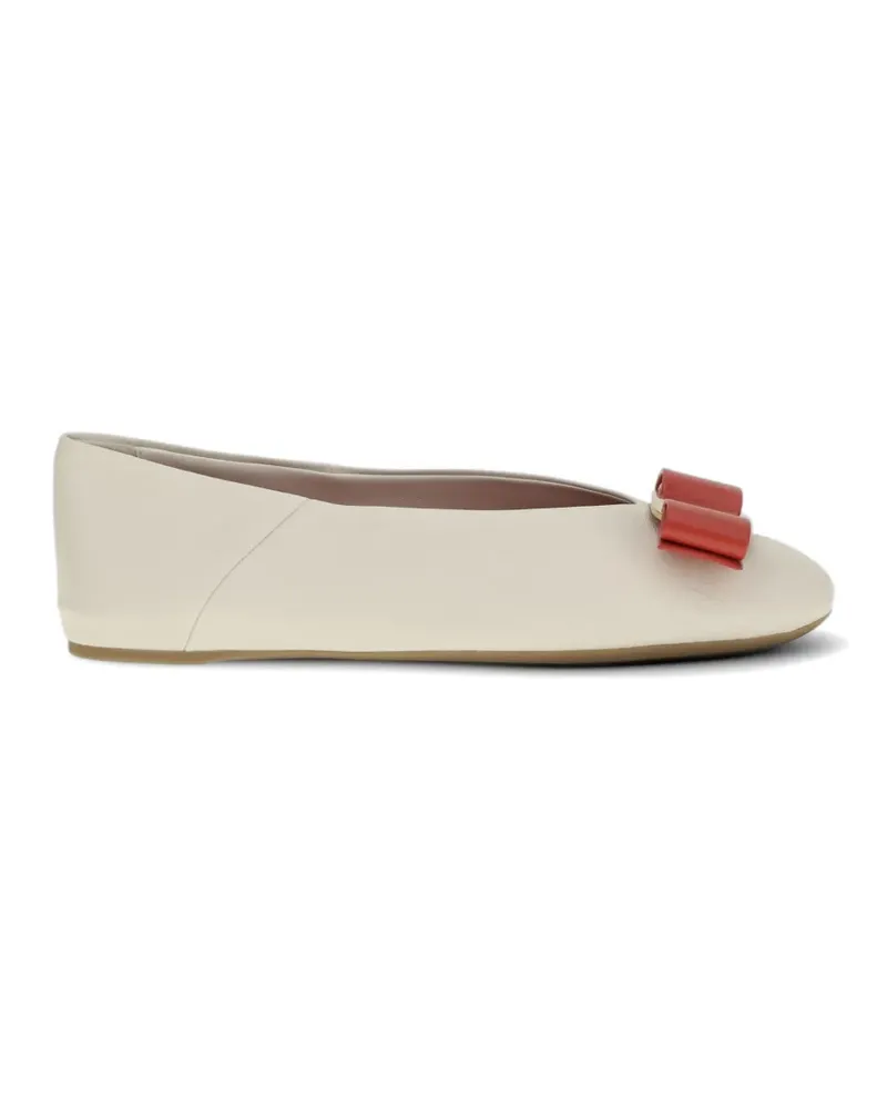 Ferragamo Vara bow leather ballet flats - Nude Nude